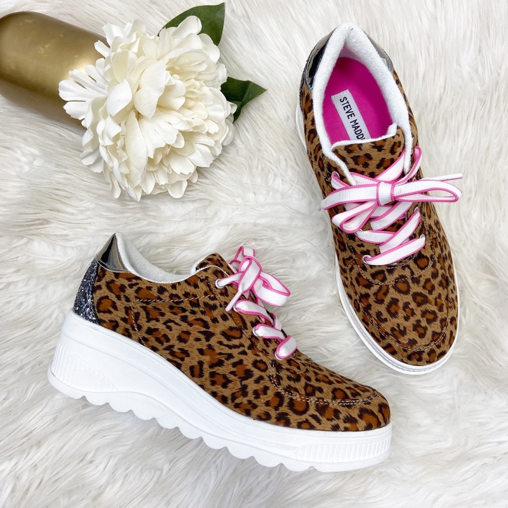 NWOB Steve Madden Jlala Leopard Platform Sneakers